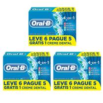 Kit com 3 Creme Dental Oral-B 4 em 1 6 unidades de 70gr cada pacote Kit com 3 Creme Dental Oral-B 4 em 1 6 unidades de 70gr cada pacote