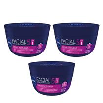 Kit com 3 Creme Facial Cuidados Noturno 5 em 1 100g Nívea Kit com 3 Creme Facial Cuidados Noturno 5 em 1 100g Nívea