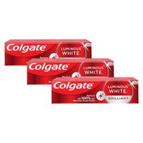Kit com 3 Cremes Dentais Colgate Luminous White Brilliant 70g
