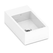 Kit com 3 Cuba Apoio 44cmx25cm com Mesa Basic Curve1 Celite Branco