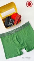 Kit com 3 cuecas boxer adulto Diamantes Lingerie Kit com 3 cuecas boxer adulto Diamantes Lingerie
