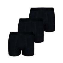 Kit com 3 Cuecas Boxer Box Try Basics Algodão Cotton Lisa Básica Casual Moda Masculina