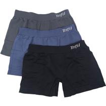 Kit com 3 Cuecas Boxer Infantil Menino Dia a Dia Básica Sem Costura Confortável Trifil Ck4118 Kit com 3 Cuecas Boxer Infantil Menino Dia a Dia Básica Sem Costura Confortável Trifil Ck4118