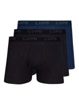 Kit com 3 Cuecas Boxer Lupo com Abertura 660-002 Colorido