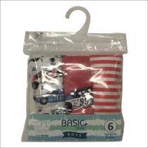 Kit com 3 cuecas infantil slip basic + 12 anos cars Kit com 3 cuecas infantil slip basic + 12 anos cars