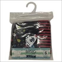 Kit com 3 cuecas infantis slip basic + 8 anos galaxy
