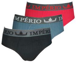 Kit Com 3 Cuecas Slip Elastico Exposto Imperio - Algodão