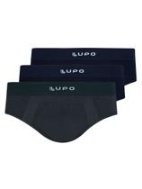 Kit com 3 Cuecas Slip Lupo 681-001 Colorido