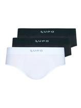 Kit com 3 Cuecas Slip Lupo 681-001 Colorido