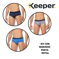 Kit com 3 cuecas slip microfibra soft lisa Keeper Ref.: 36530 Kit com 3 cuecas slip microfibra soft lisa Keeper Ref.: 36530