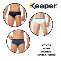 Kit com 3 cuecas slip microfibra soft lisa Keeper Ref.: 36530 Kit com 3 cuecas slip microfibra soft lisa Keeper Ref.: 36530