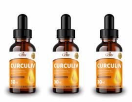 Kit Com 3 - Curcumina Curculiv Com Colágeno Tipo Ii 30Ml - Celliv