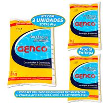 Kit com 3 Decantador e Clarificante Genco Sulfato de Alumínio Para Tratamento de Piscinas Kit com 3 Decantador e Clarificante Genco Sulfato de Alumínio Para Tratamento de Piscinas