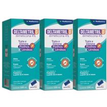 kit com 3 Deltametril D 4% MedQuímica 1 Frasco de 100mL de Emulsão Capilar