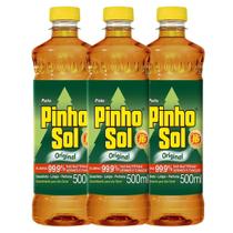 Kit com 3 Desinfetante Pinho Sol Original 500ml Cada Kit com 3 Desinfetante Pinho Sol Original 500ml Cada