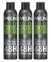 Kit com 3 Desodorante Antitranspirante Soffie Men Cross Edition Aerosol Kit com 3 Desodorante Antitranspirante Soffie Men Cross Edition Aerosol