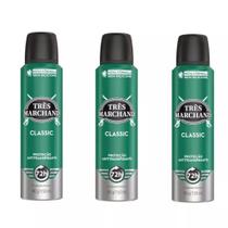 Kit Com 3 Desodorantes Aerossol Classic Tres Marchand 150ml