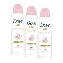 Kit com 3 Desodorantes Antitranspirantes Aerosol Dove Beauty Finish 150 ml