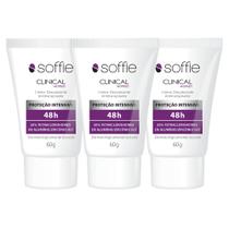 Kit com 3 Desodorantes Antitranspirantes Soffie Clinical Women 48h