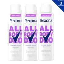 Kit Com 3 Desodorantes Corporais Rexona Feminino 150ml Kit Com 3 Desodorantes Corporais Rexona Feminino 150ml