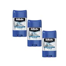 Kit com 3 Desodorantes Gillette Clear Gel Cool Wave 82g