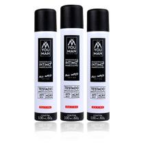 Kit com 3 desodorantes Íntimo masculino spray dermatologicamente testado 100 ml cada - you man grooming