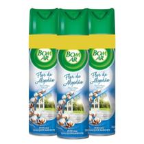 Kit com 3 Desodorizadores Bom Ar Flor de Algodão 360ml