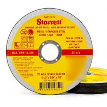 Kit com 3 Disco de Corte Abrasivo Starrett 115 x 1,0 x 22,2 mm