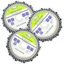 Kit Com 3 Disco De Escultura Madeira Tipo Moto Serra Corrente Moedor Kit Com 3 Disco De Escultura Madeira Tipo Moto Serra Corrente Moedor