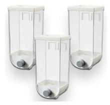 Kit com 3 Dispensers de Grãos Cereais e Alimentos Seco de Parede Kit com 3 Dispensers de Grãos Cereais e Alimentos Seco de Parede
