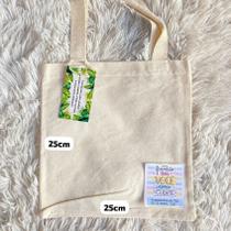 kit com 3 ecobags 25x25cm sacola ecológica Lisa 100% Algodão