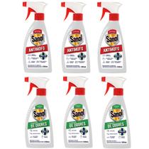 Kit com 3 Eliminador de Odores desagradáveis e 3 Anti Mofo (Eliminador de Mofo) Sanol A7 330ml