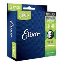 Kit com 3 Encordoamentos Elixir 010 Light para Guitarra