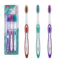 Kit com 3 Escovas Dental Adulto Cerdas Macias e Capa Protetora Kit com 3 Escovas Dental Adulto Cerdas Macias e Capa Protetora