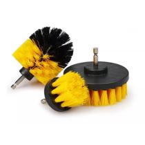 Kit com 3 escovas limpeza pesada para furadeira