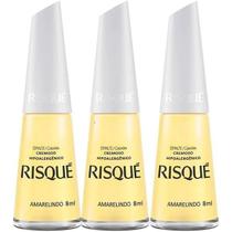 Kit com 3 Esmaltes Risqué Cremoso - Amarelinho