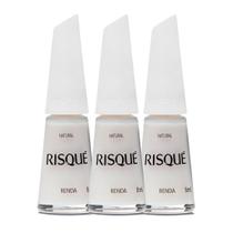 Kit com 3 Esmaltes Risqué Natural - Renda