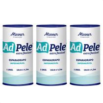 Kit com 3 - Esparadrapo Impermeável Missner Adpele 10cmX4,5m Kit com 3 - Esparadrapo Impermeável Missner Adpele 10cmX4,5m