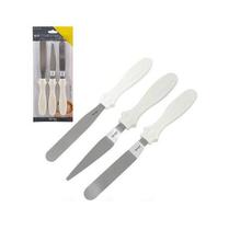 Kit Com 3 Espátulas Reta E Angular Com Degrau - Branco Kit Com 3 Espátulas Reta E Angular Com Degrau - Branco