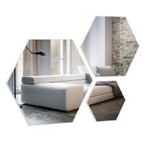 Kit com 3 Espelhos Hexagonais Dama Off White Kit com 3 Espelhos Hexagonais Dama Off White