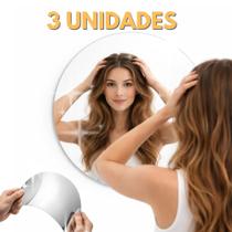 Kit com 3 Espelhos Redondos Flexível 30x30cm Feito C/ Acrílico Dobrável Seguro Decorativo Resistente Kit com 3 Espelhos Redondos Flexível 30x30cm Feito C/ Acrílico Dobrável Seguro Decorativo Resistente