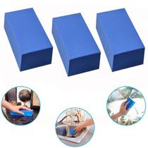 Kit com 3 Esponja em Espuma de Pva Ultra Absorvente Banho Lavar Carros Motos Vidros e Pias Limpeza em Geral