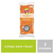 Kit com 3 Esponja Louças Delicadas SCOTCH Brite Laranja