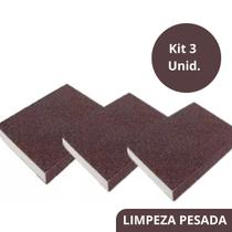 Kit com 3 Esponjas Magica Limpeza Pesada Bucha Remove Ferrugem Multiuso - MAx Clean