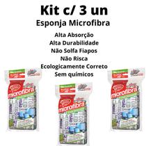 Kit com 3 Esponjas Microfibra para Limpar Todo tipo de Telas Sensíveis, Celulares, Tvs, notebooks Sem Riscar