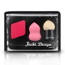 Kit com 3 Esponjas para Maquiagem Jacki Design Vermelho