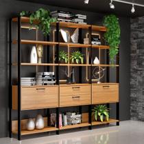 Kit com 3 Estantes Multiuso 2,16m Prateleiras Porta Gavetas 100% MDF E93 Dalla Costa Kit com 3 Estantes Multiuso 2,16m Prateleiras Porta Gavetas 100% MDF E93 Dalla Costa