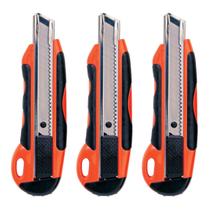 Kit com 3 Estiletes Lamina Larga Emborrachado 168BC Cis Sertic Corte Precisão Conforto Artesanato Profissional Kit com 3 Estiletes Lamina Larga Emborrachado 168BC Cis Sertic Corte Precisão Conforto Artesanato Profissional