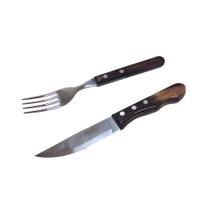 Kit com 3 Facas Churrasco e Garfos Jumbo Castanha Polywood K3TRAFMGJ Tramontina