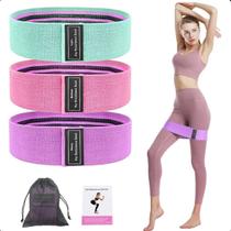 Kit com 3 Faixas Elásticas para Exercício Fitness